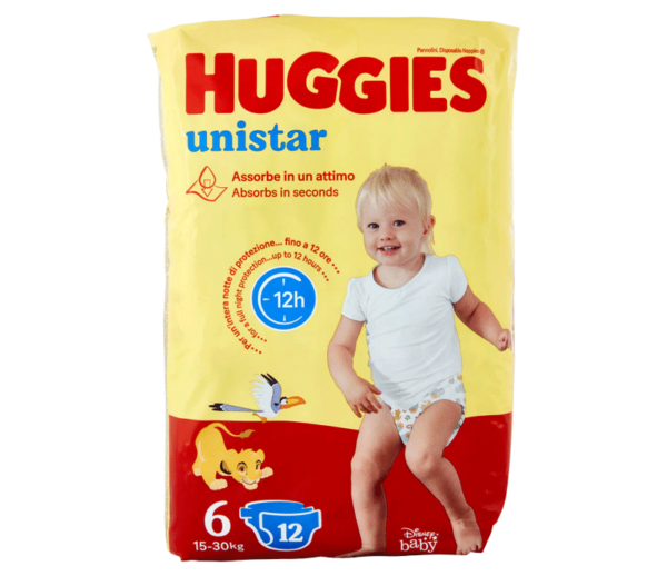 HUGGIES PANNOLINI UNISTAR TAGLIA L 12 PEZZI