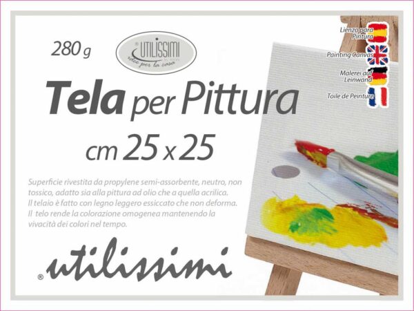 TELA PER PITTURARE 25X25CM BIANCO