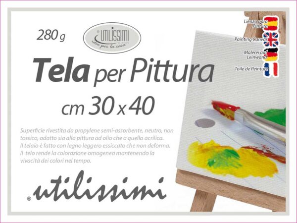 TELA PER PITTURARE 30X40CM BIANCO