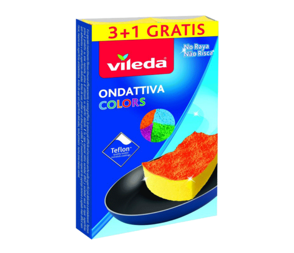 VILEDA SPUGNA ONDATTIVA COLORS 4 PEZZI