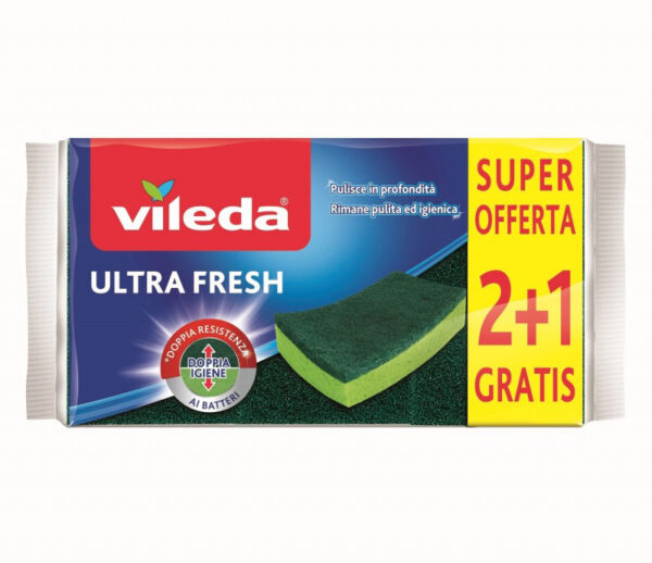 VILEDA SPUGNA ABRASIVA ULTRA FRESH 3 PEZZI