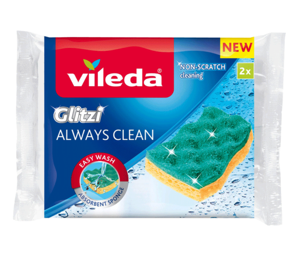 VILEDA SPUGNA GLITZI ALWAYS CLEAN 2 PEZZI