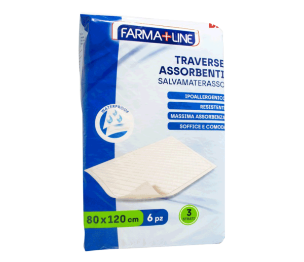 FARMA+LINE TRAVERSE IGIENICHE ASSORBENTI SALVAMATERASSO 80x120CM 6 PEZZI